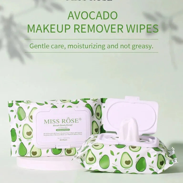 Miss Rose Avocado Beauty Concept Facial Cleansing Wipes – 80 Pcs