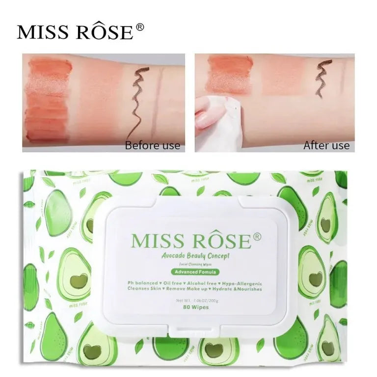 Miss Rose Avocado Beauty Concept Facial Cleansing Wipes – 80 Pcs