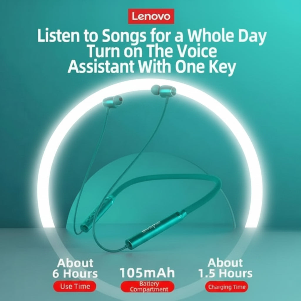 Lenovo HE05X Wireless Bluetooth Neckband Earphones