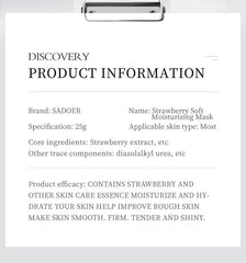 1Sadoer Botany And Fruits Strawberry Moisturizing Face Sheet Mask - 25g