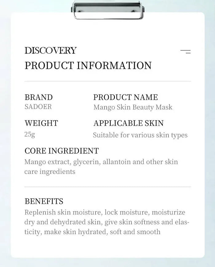 Sadoer Botany And Fruits Mango Hydrating Face Sheet Mask - 25g