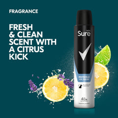 Sure Men Invisible Ice Fresh 48H Body Spray (200ml)