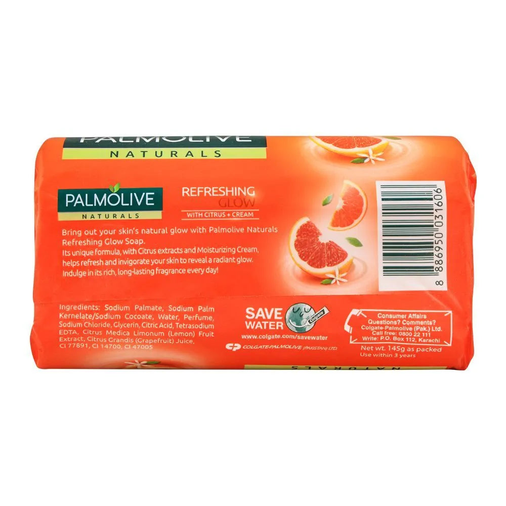 Palmolive Naturals Refreshing Glow Soap, Citrus + Cream - 145g