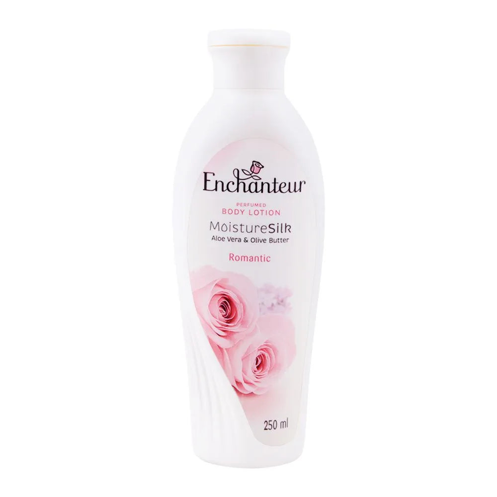 Enchanteur Romantic Moisture Silk Perfumed Body Lotion, Aloe Vera & Olive Butter - 250ml