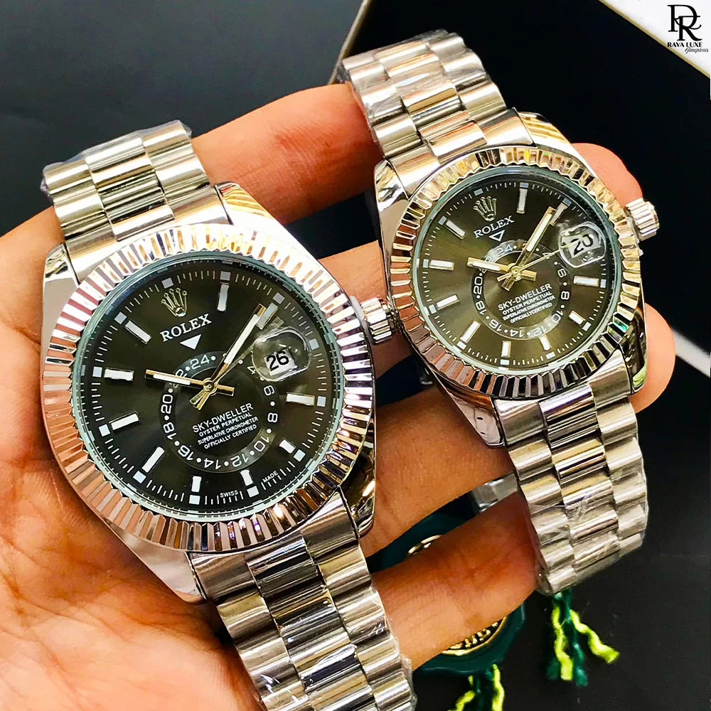 Rolex Sky-Dweller style pair watch