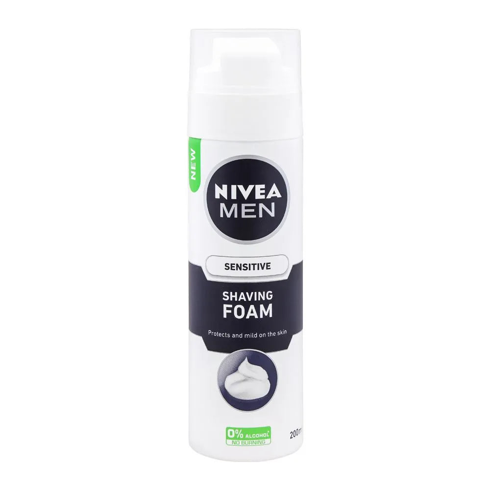 Nivea Men Sensitive Shaving Foam, Alcohol Free - 200ml