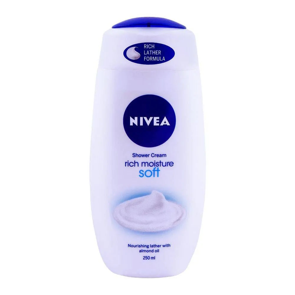 Nivea Rich Moisture Soft Shower Cream, Almond Oil - 250ml