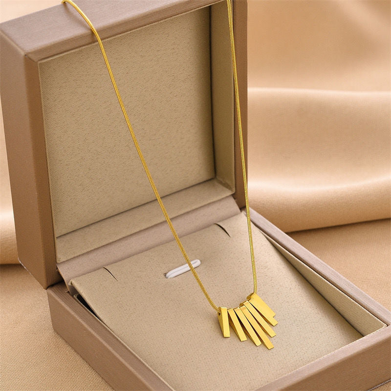 Stainless Steel Geometry String Sector Shape Pendant