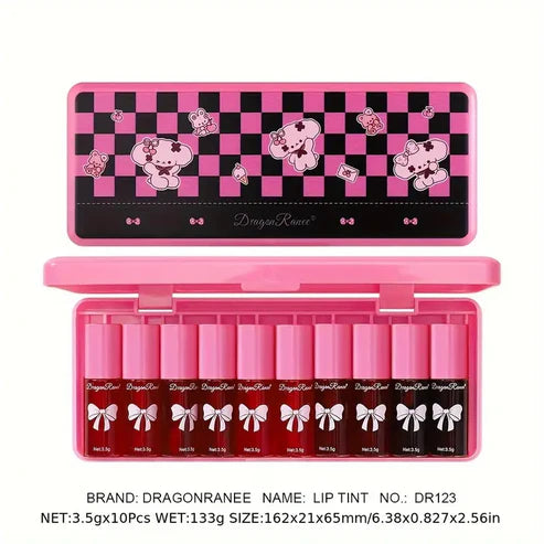 10 Pcs Dragon Kitty Liptint+ Lipgloss