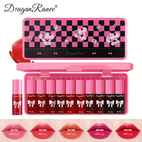 10 Pcs Dragon Kitty Liptint+ Lipgloss