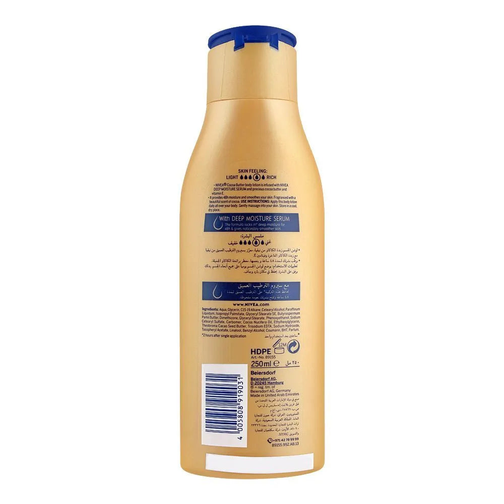 NIVEA Cocoa Butter Dry Skin Body Lotion with Deep Moisture Serum