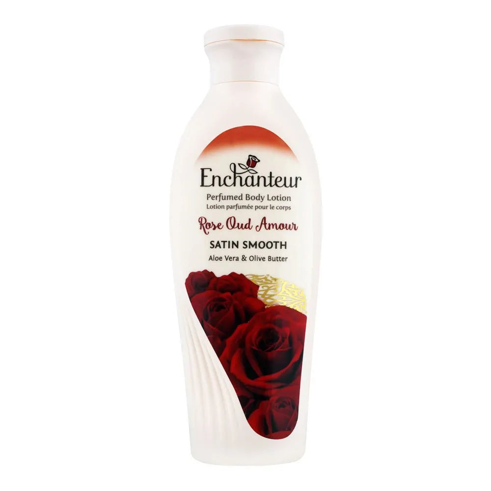 Enchanteur Rose Oud Amour Moisture Silk Perfumed Body Lotion, Aloe Vera & Olive Butter - 250ml