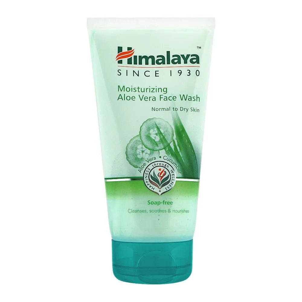 Himalaya Moisturizing Aloe Vera Face Wash, Soap Free, Normal To Dry Skin