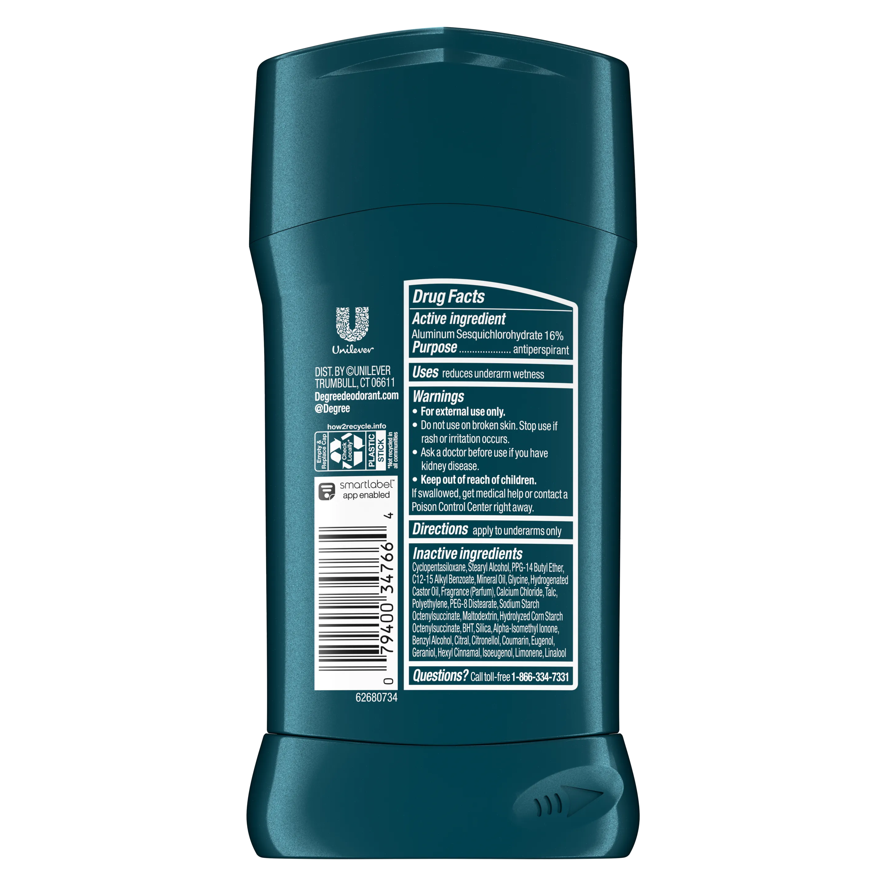 Degree Men Cool Rush Antiperspirant Deodorant Stick - 76g