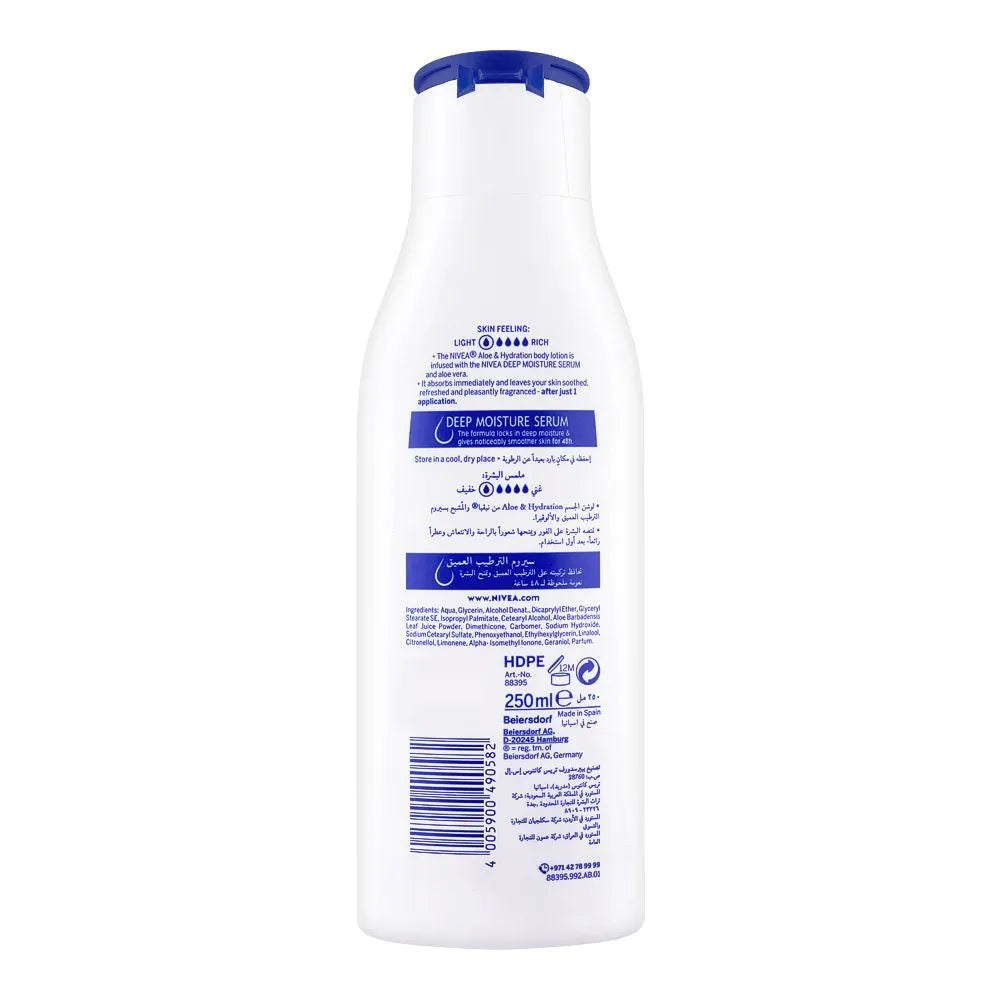NIVEA 48H Aloe & Hydration Body Lotion with Deep Moisture Serum - 250ml