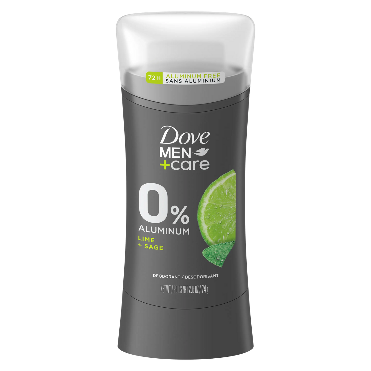 Dove Men+Care Lime + Sage 0% Aluminum 48h Deodorant Stick - 74g