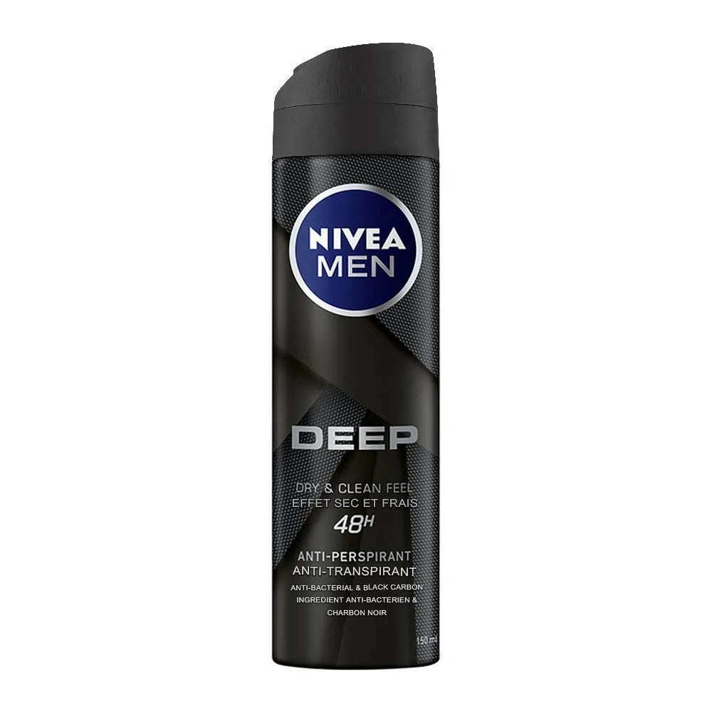 Nivea Men 48H Deep Dry & Clean Feel Anti-Perspirant Deodorant Body Spray - 150ml