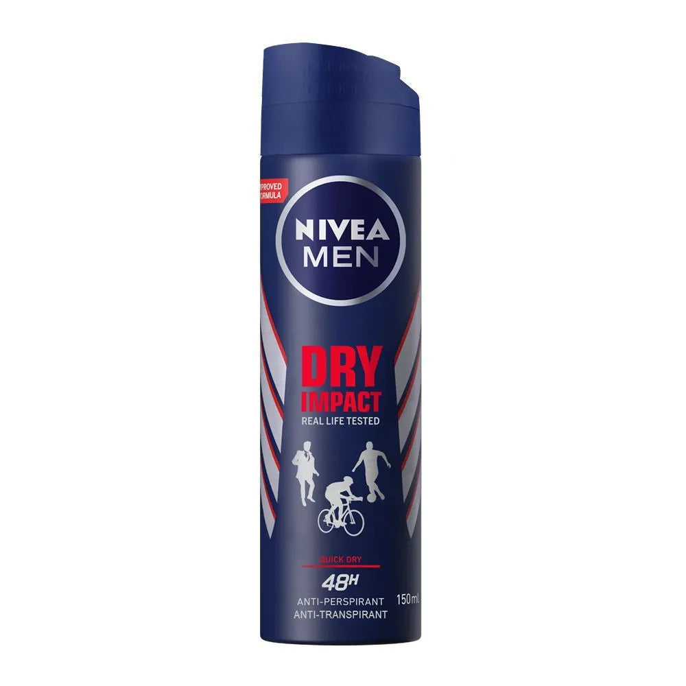 Nivea Men 48H Dry Impact Quick Dry Anti-Perspirant Deodorant Body Spray - 150ml