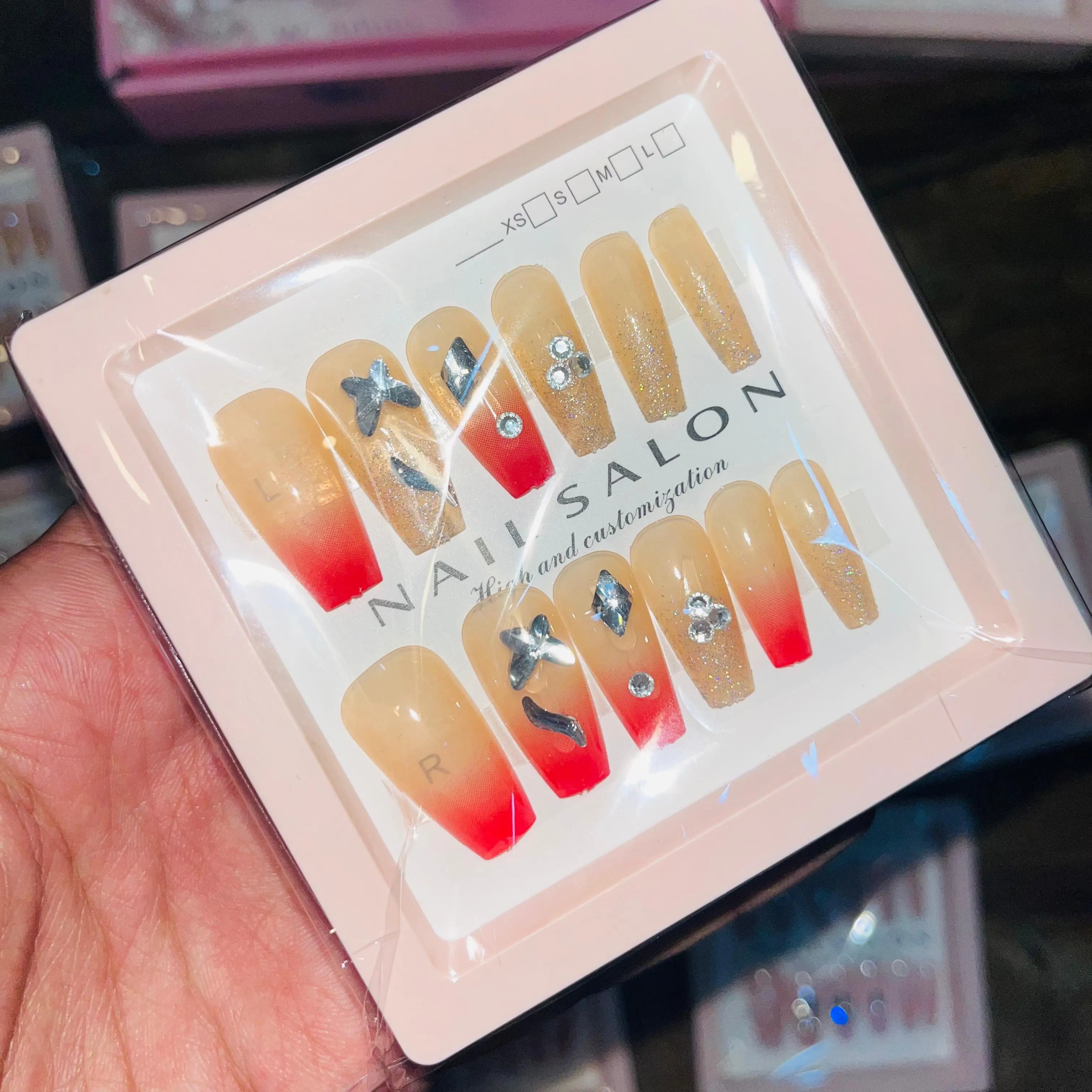 Salon Look Stylish Artifical Nails With Free Stickers(12 Pcs)