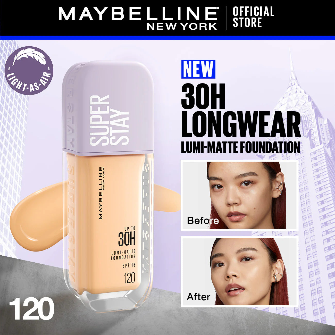 Original Maybelline - Super Stay Up to 30hr Lumi Matte Foundation