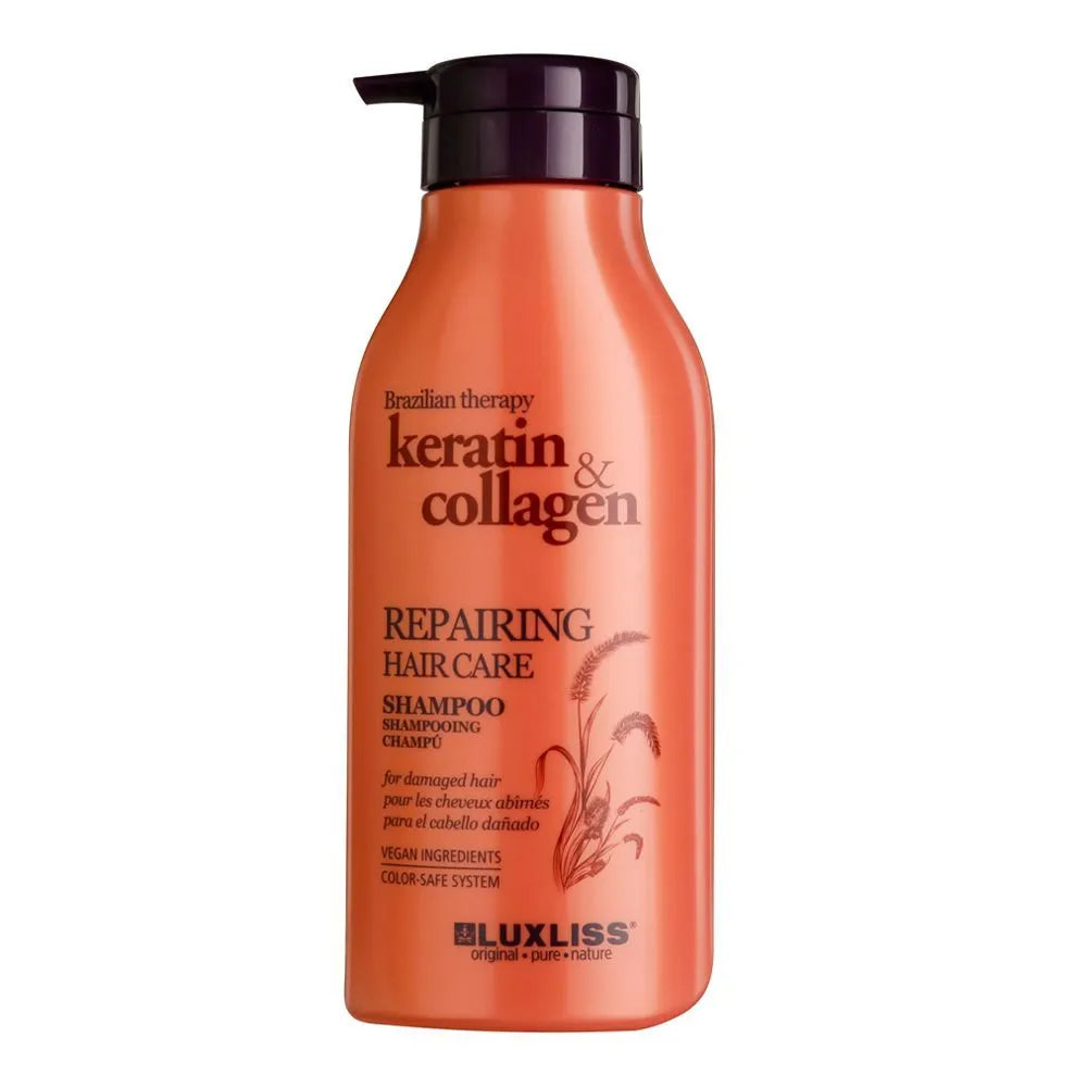 Beaver Luxliss Brazilian Therapy Keratin & Collagen Repairing Hair Care Shampoo - 500ml
