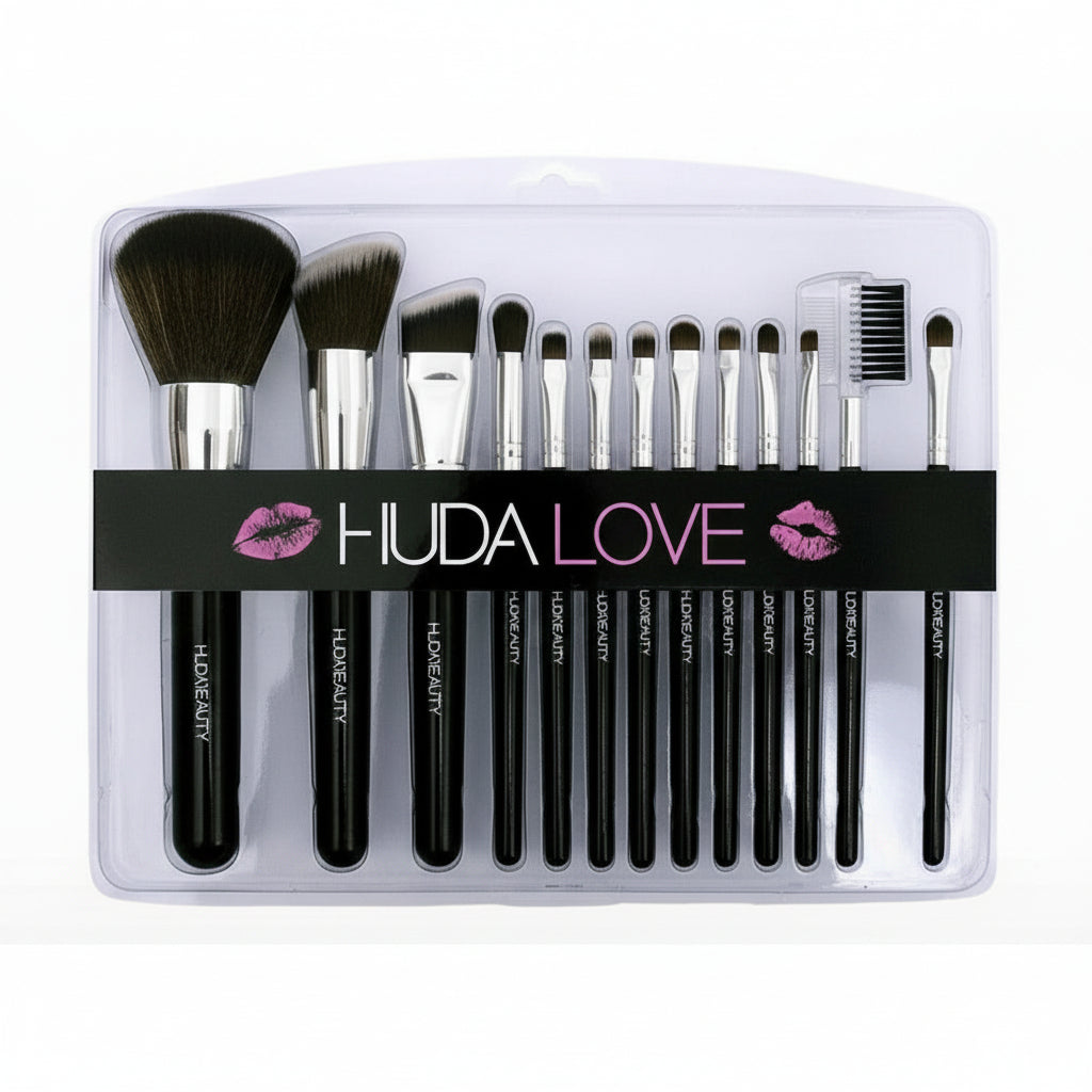 HudaLove 12‑Piece Cosmetic Brush Set – Premium Makeup Tools for Flawless Application