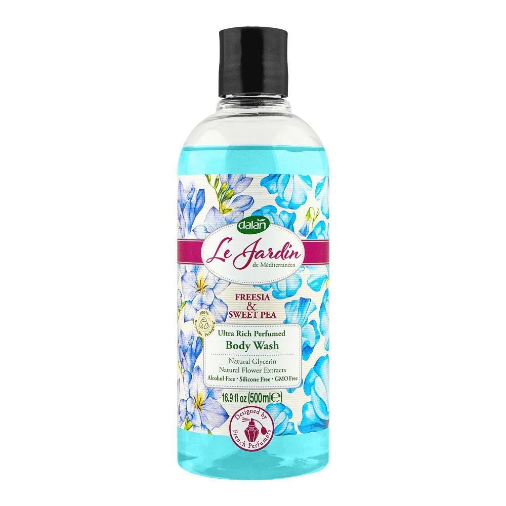 Dalan Le Jardin Freesia & Sweet Pea Ultra Rich Perfumed Body Wash, Alcohol-Free - 500ml