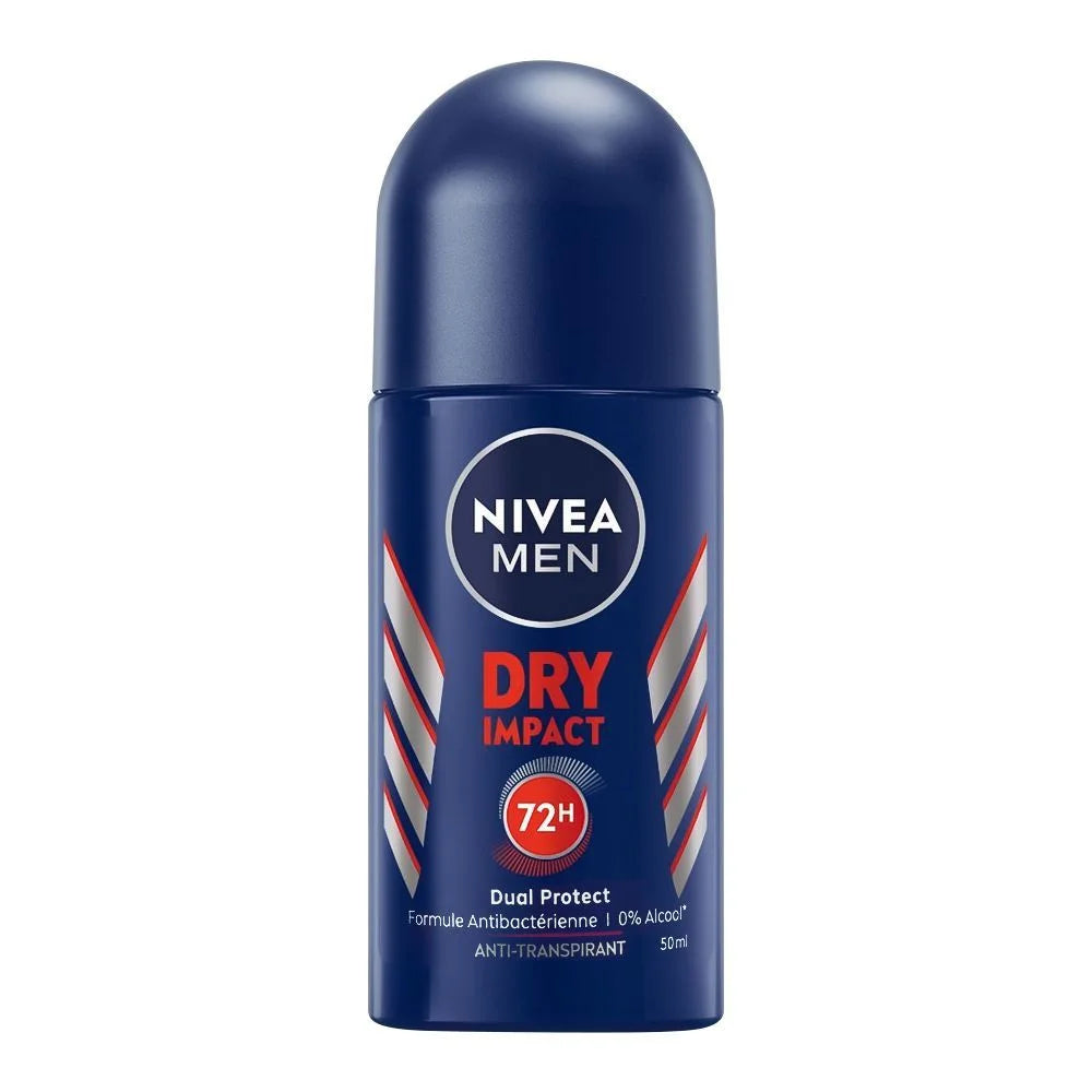 Nivea Men 72 Hours Dry Impact Dual Protect Roll On, For Women - 50ml