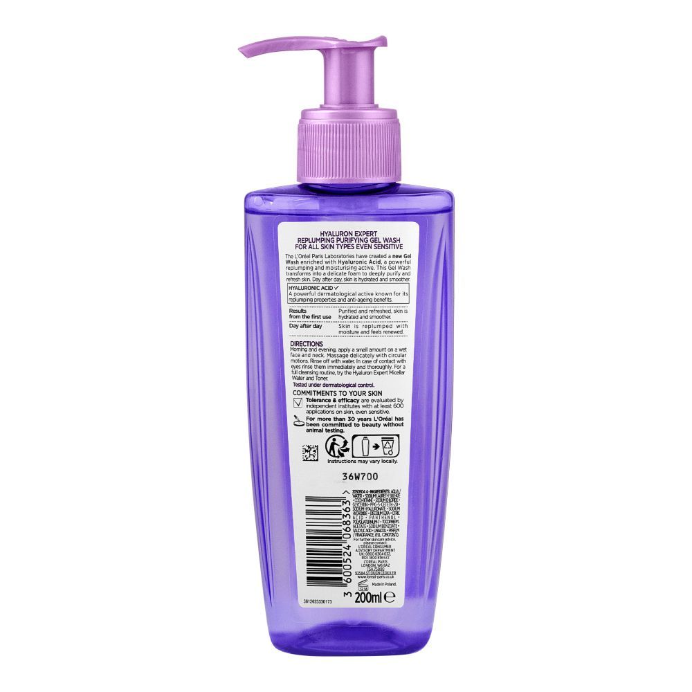 L'Oreal Paris Hyaluron Expert Repluming Purifying Gel Wash - 200ml