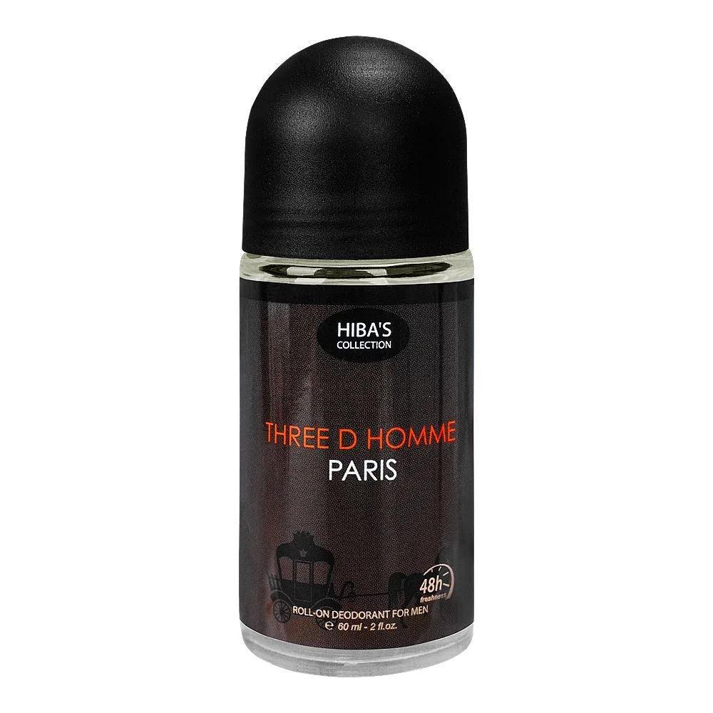 Hiba's Collection Three D Homme Paris Deodorant Roll On - 60ml