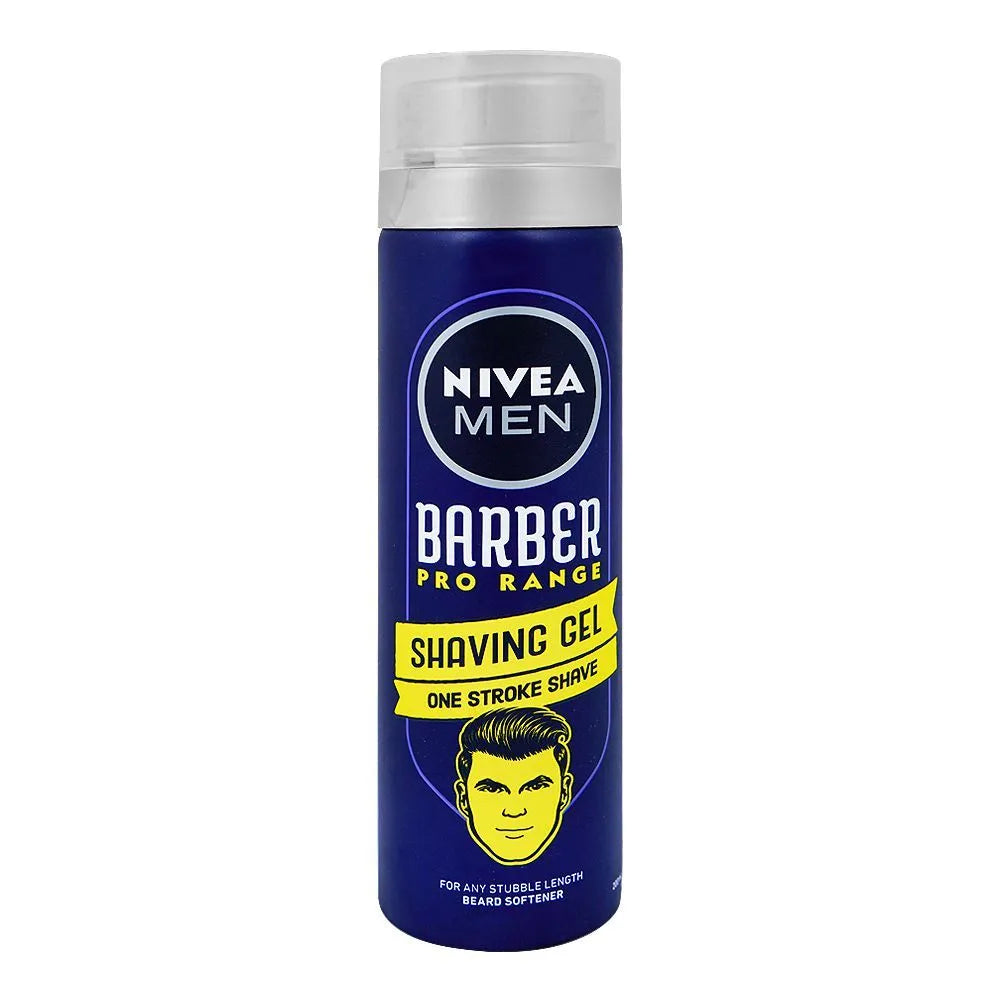 Nivea Men Barber Pro Range Shaving Gel, One Stroke Shave - 200ml