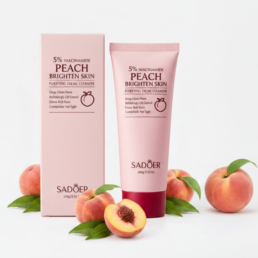 Sadoer Brighten Skin Purifying Facial Cleanser with Peach Extract - 100g