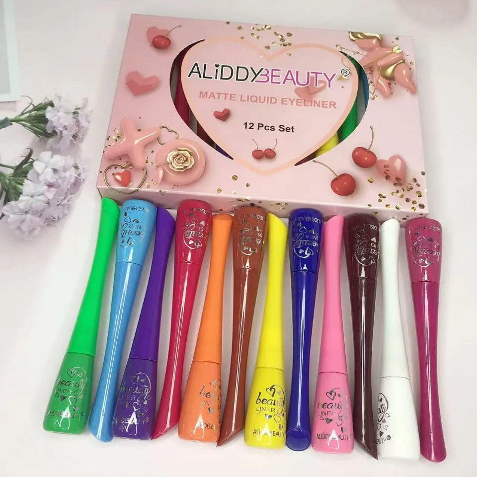 12 Pcs Aliddy Beauty Matte Liquid Color Liner