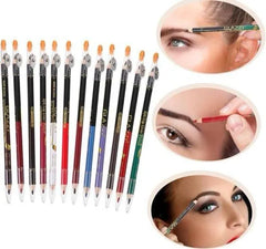 12 Pcs Double Head Lip Liner and Eye Liner Pencils Set