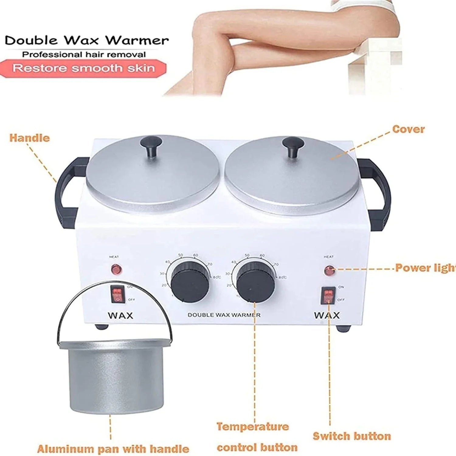 Double Pot Wax Heater Warmer Machine