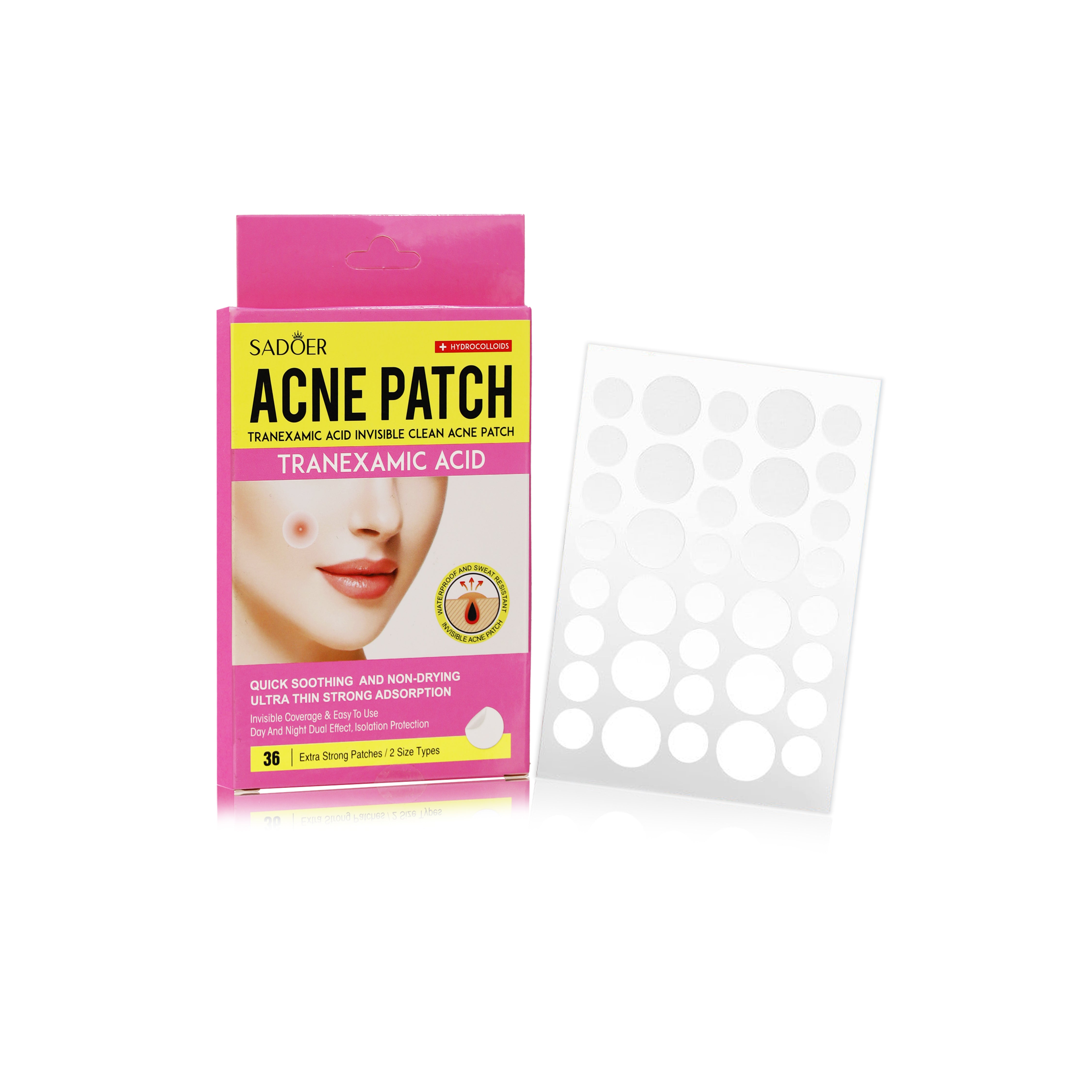 Sadoer Tranexamic Acid Invisible Clean Acne Patch - 36Pc
