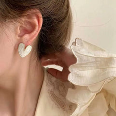 Stainless Steel Heart Design Korean Jewellery Earings For Girls - Each