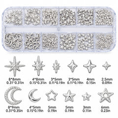 Nail Art Decorations Pearls & Crystal Rivets – Heart, Bow, Moon & Star Designs
