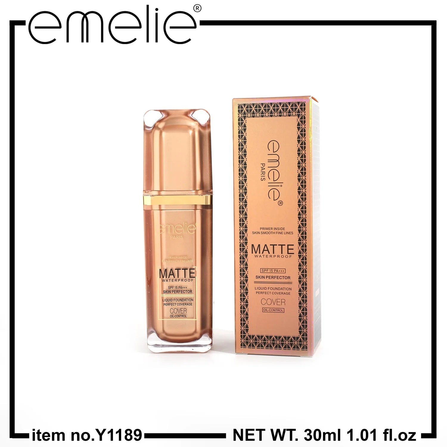Emelie Paris Matte Waterproof Skin Perfector Foundation SPF 15 PA+++