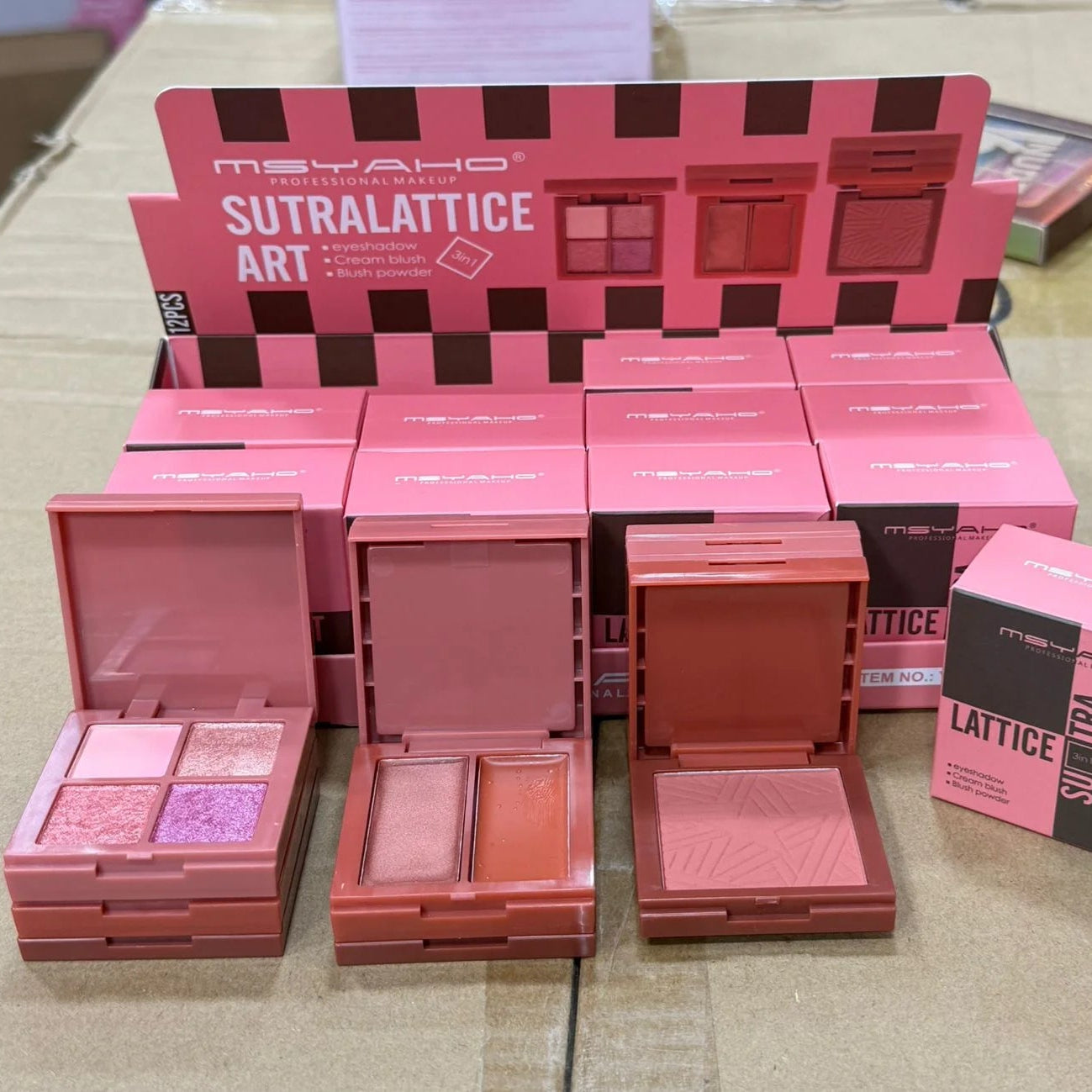 Msyaho 3 in 1 Eyeshadow, Cream Blush & Blush Powder Kit