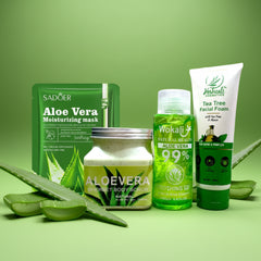 Alovera Deal 4 in 1 Sheet Mask - Scrub - Alovera Gel -  FaceWash
