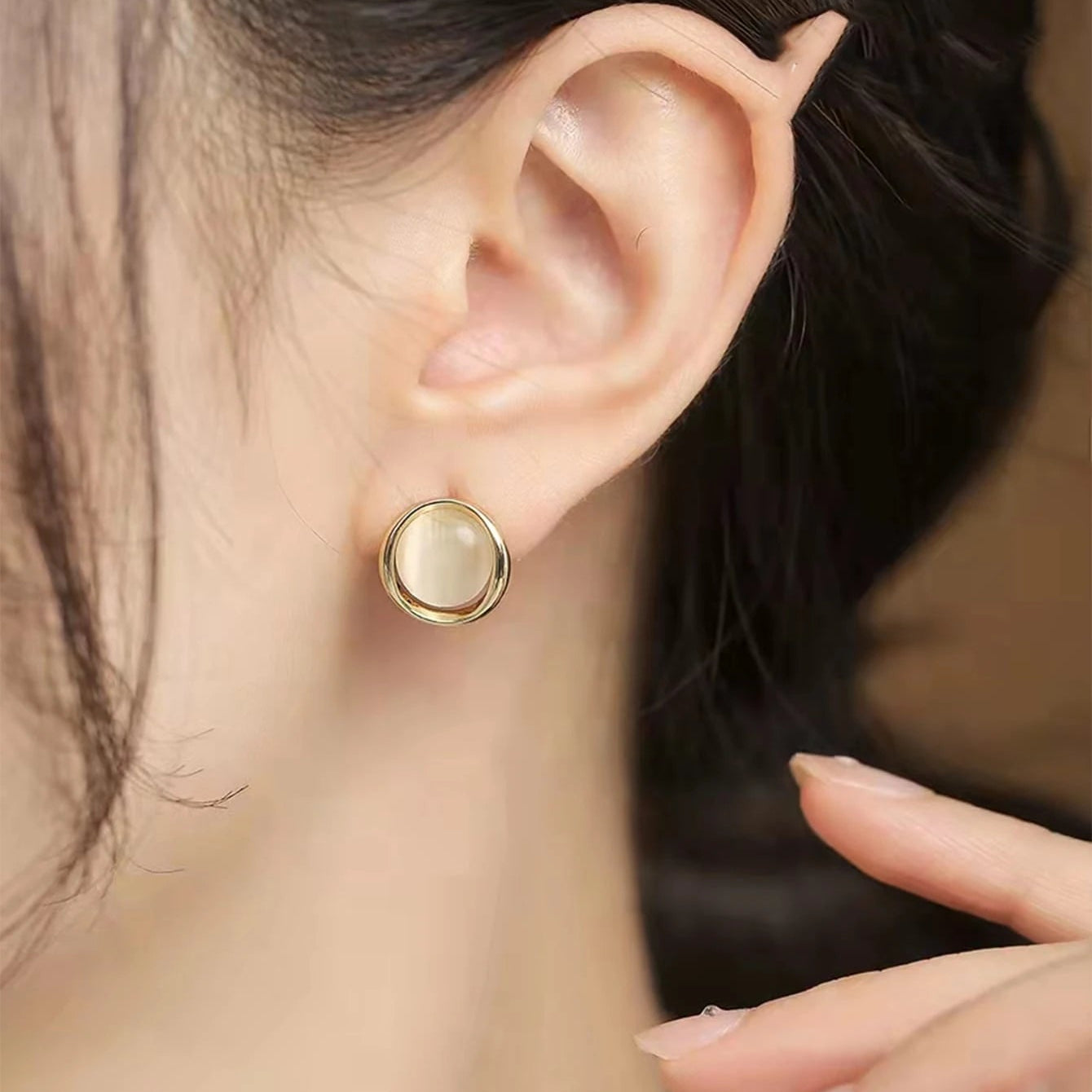 Stainless Steel Minimalist Circle Studs Earings