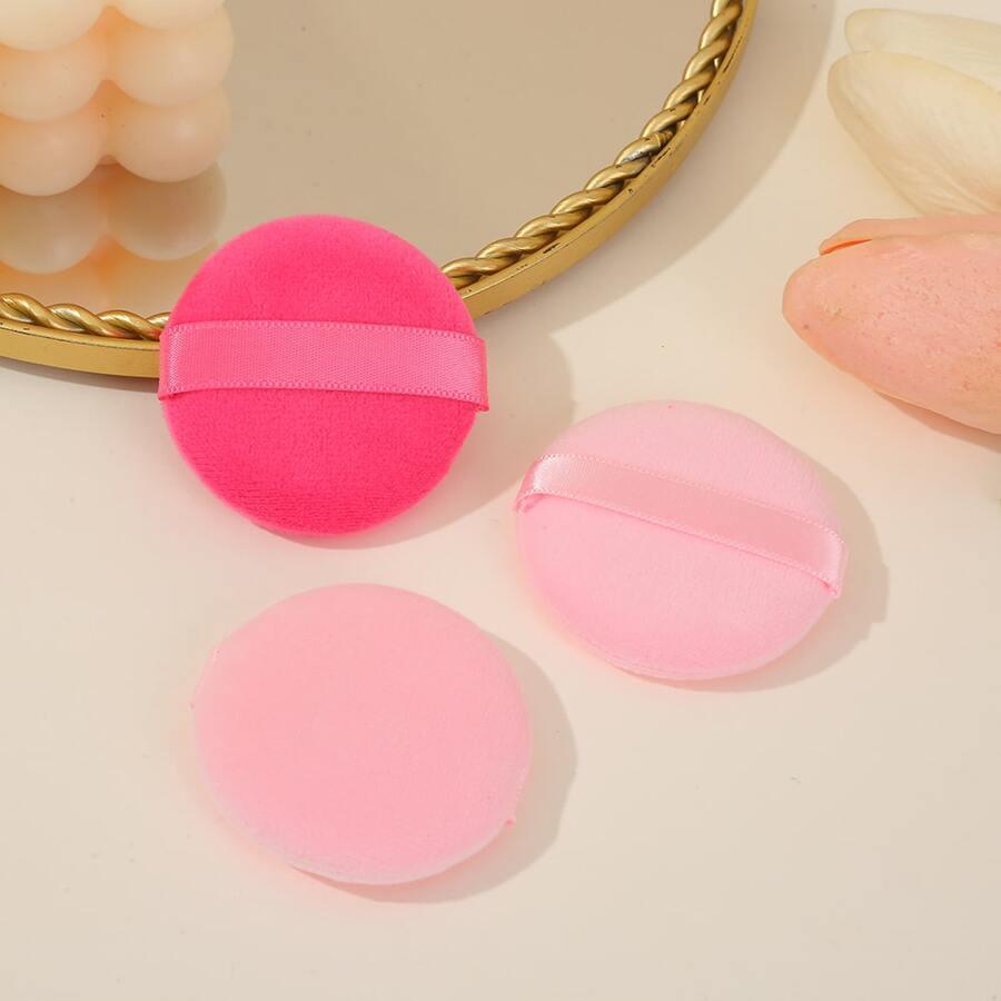 3pcs/set Round Compact & Loose Powder Puff