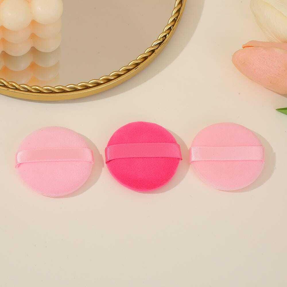 3pcs/set Round Compact & Loose Powder Puff