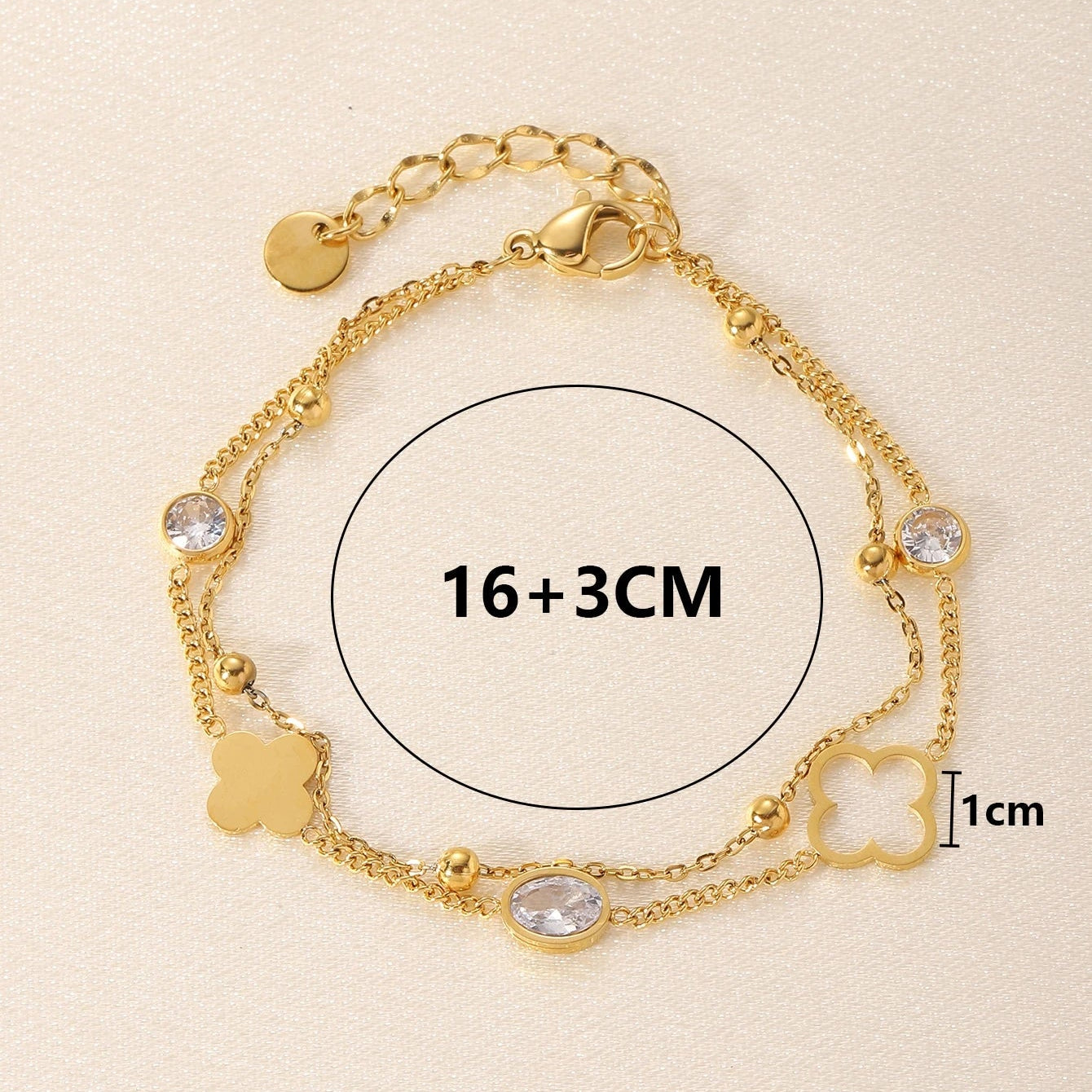 Stainless Steel Unique Double Layer Water Drop Shape Rhinestone - each