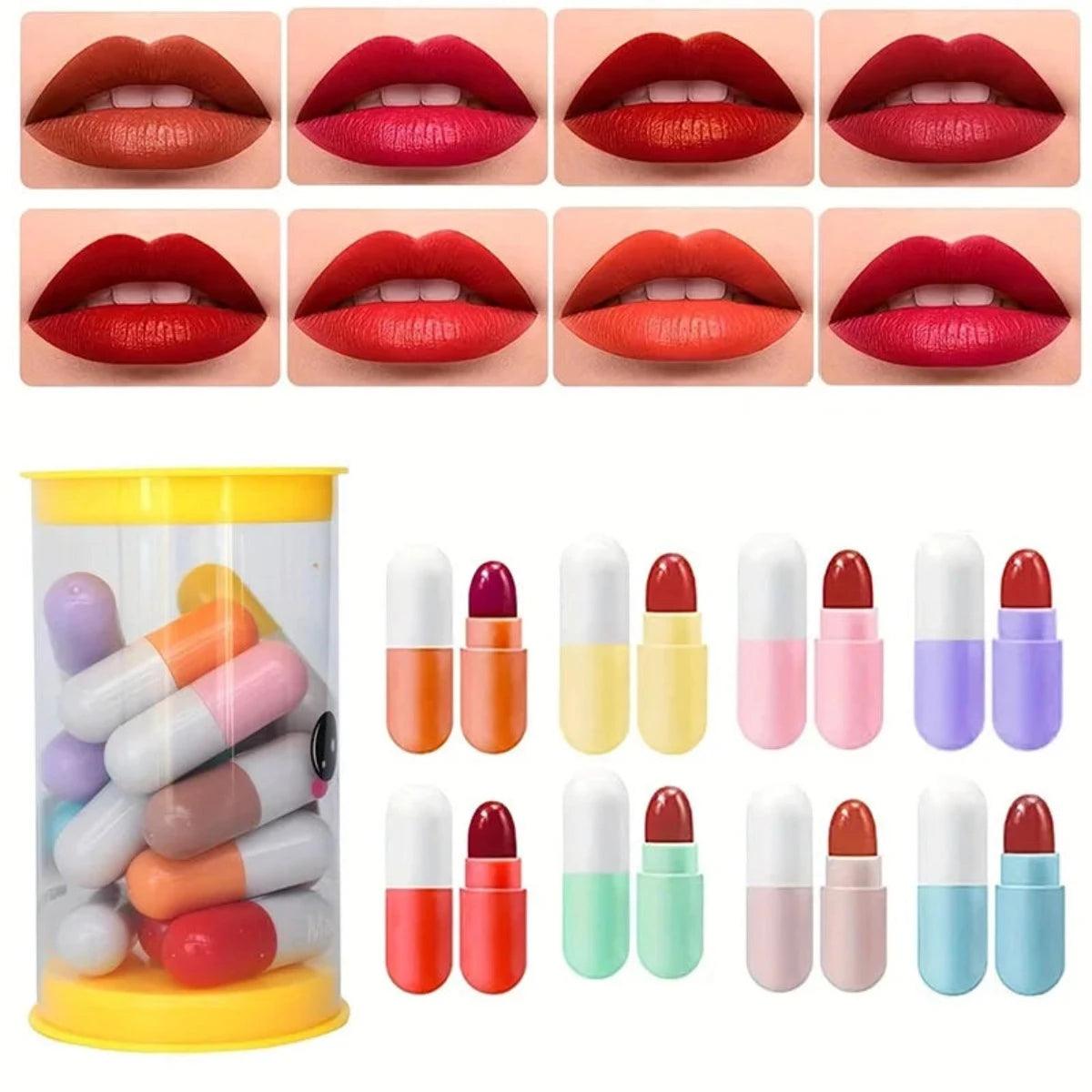 Beauty Gelanzi Mini Capsule Lipstick – 16 Pcs, 8 Colors