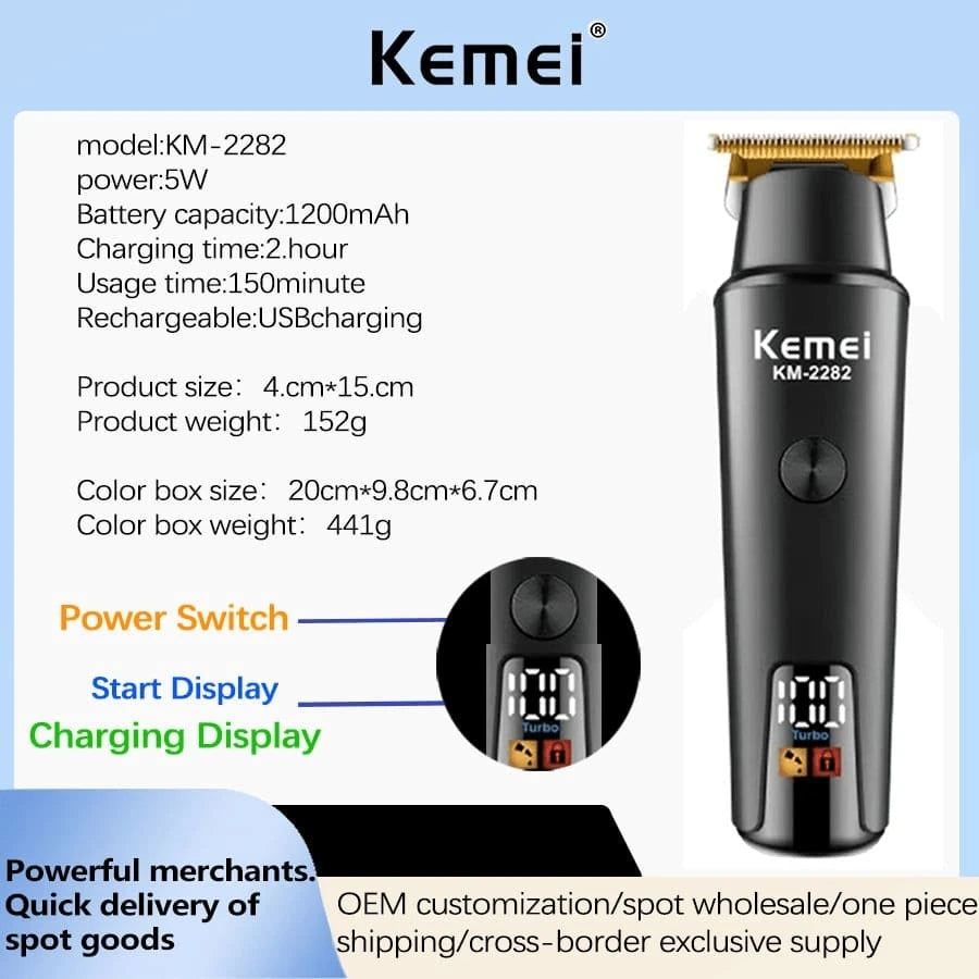 Kemei KM-2282 Hair Clipper and Beard Trimmer for Men