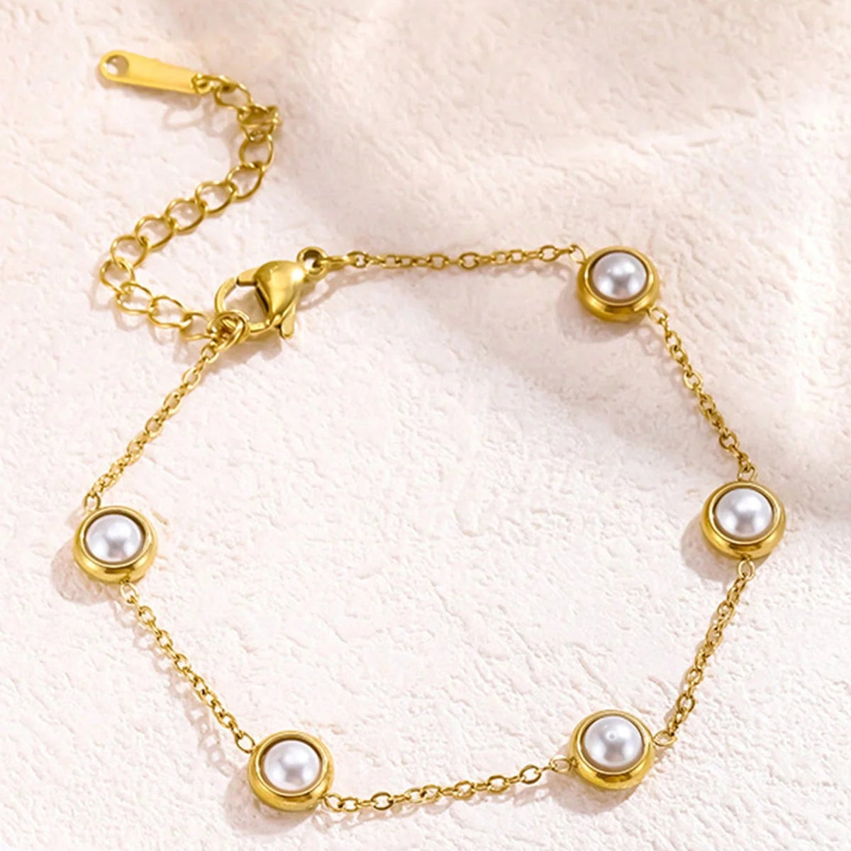 Stainless Steel White Pearl Bracelet for Women