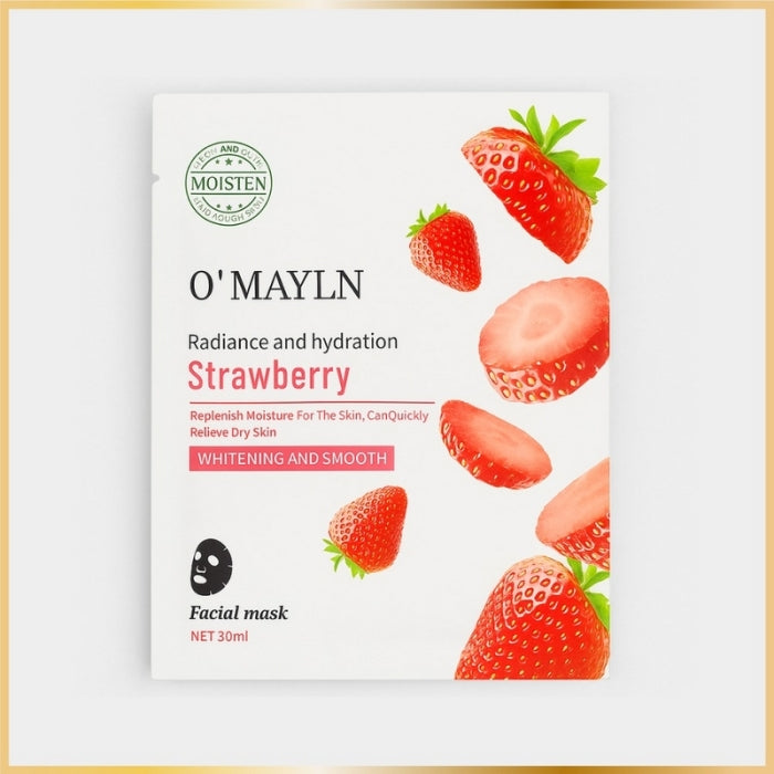 O'MAYLN Radiance and Hydration Strawberry Facial Mask - 10 PCS
