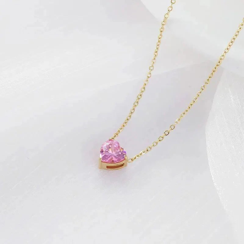 Stainless Steel Pink Heart Chain